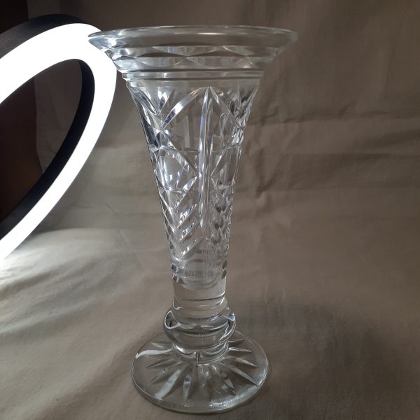 Sold Bobshop 3 Sept 2025 Lead Crystal hand cut glass vase - Vintage