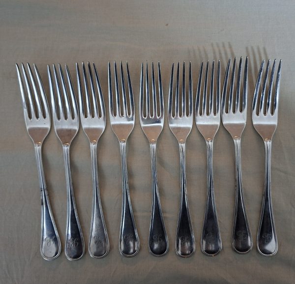 9 Mappin and Webb forks -  L monogram - Image 4