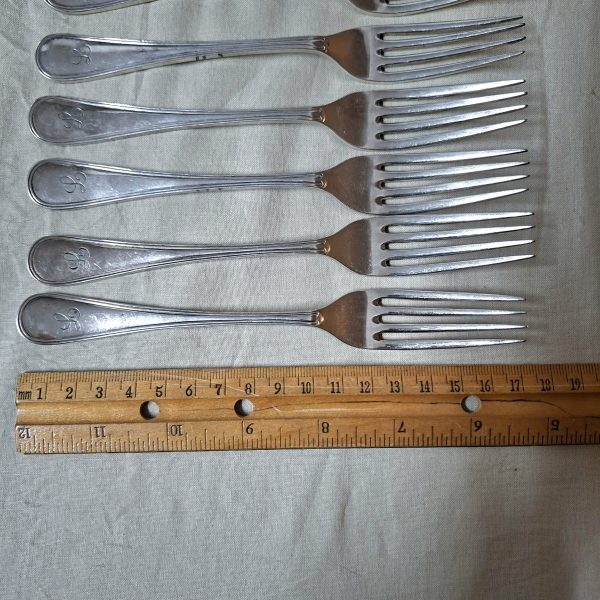 9 Mappin and Webb forks -  L monogram - Image 3