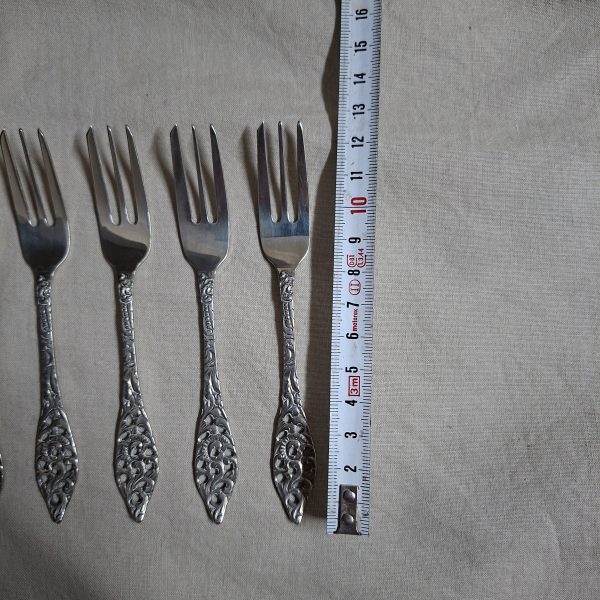 6 silver plate cake forks Elwezetta - Image 2