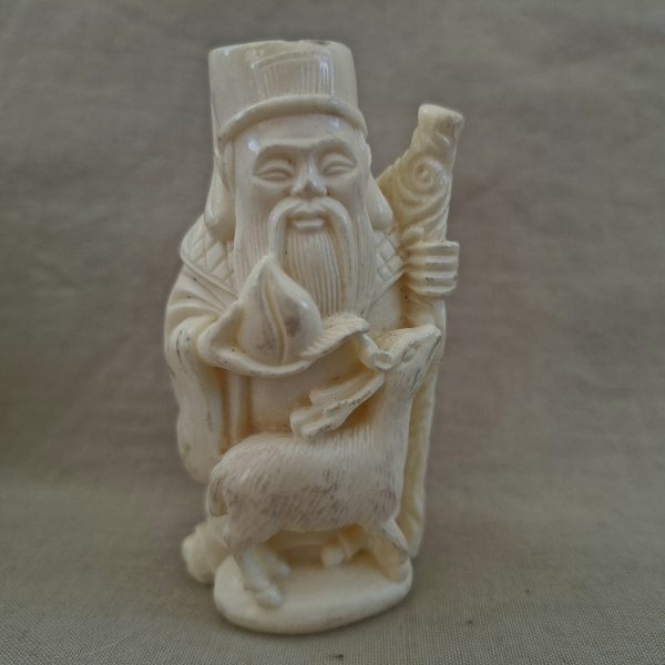 3 Chinese deities - faux ivory composite 7 cms  - fortune prosperity and longevity - Image 3