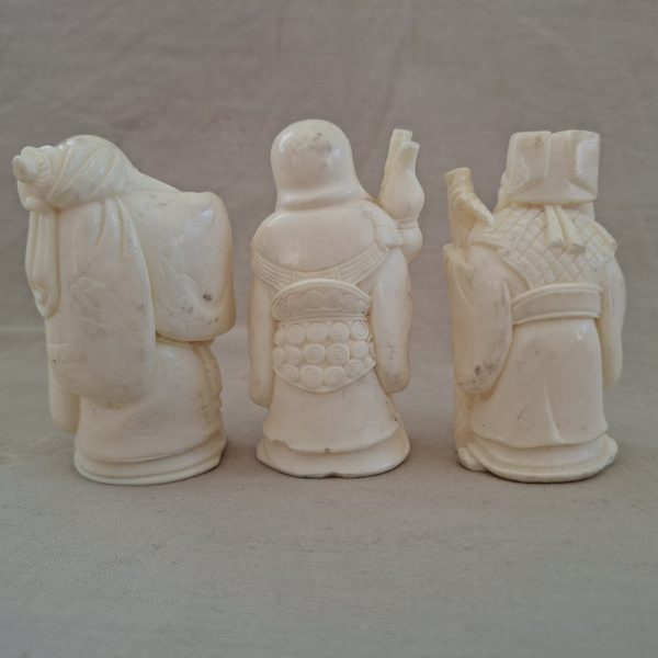3 Chinese deities - faux ivory composite 7 cms  - fortune prosperity and longevity - Image 6