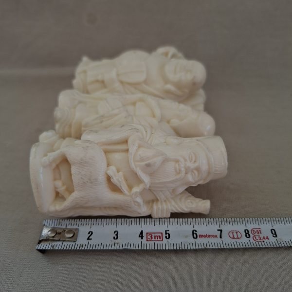 3 Chinese deities - faux ivory composite 7 cms  - fortune prosperity and longevity - Image 5