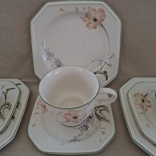 4 tea trios Mikasa Amsterdam Japan Octagon -cup saucer and plate - Image 4
