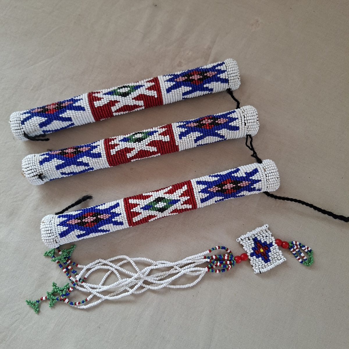 Traditional old Zulu Beadwork - Neck Piece? and beaded body adornment / necklace - glass beads