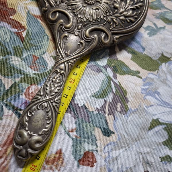 Epns Hand Mirror Victorian? Nouveau? Embossed.  Good bevelled mirror. - Image 6