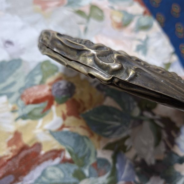 Epns Hand Mirror Victorian? Nouveau? Embossed.  Good bevelled mirror. - Image 3
