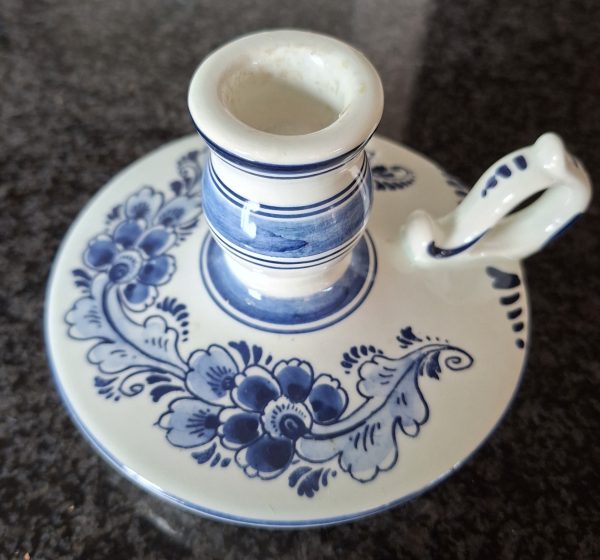 Delft Candle stick - blue and white - hand painted