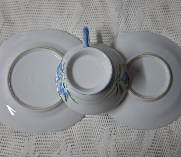 Fine china Tea Trio - Blue and white hand painted - Image 2
