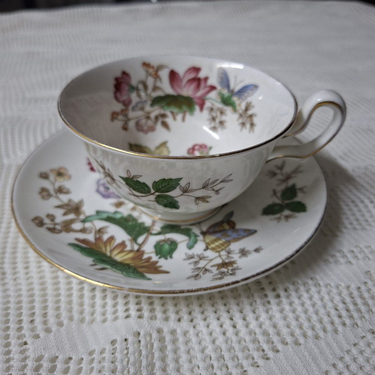 Wedgwood duo -Charnwood design.    Pre 1987 Cup and Saucer - tea plate with crack included.