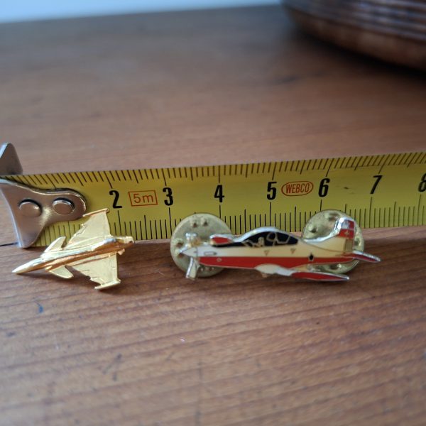 Two airforce pins badges.   RAF Eurofighter pin and a SA Pilatus pin.  Unsure of info. - Image 2