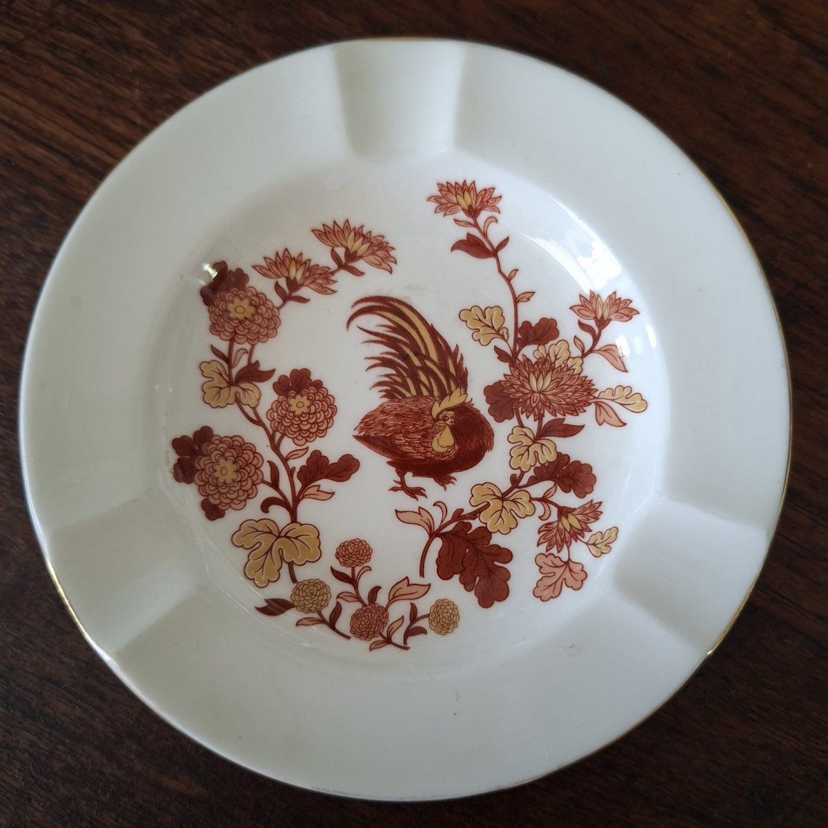 Wedgwood pintray ashtray golden cockerel rooster