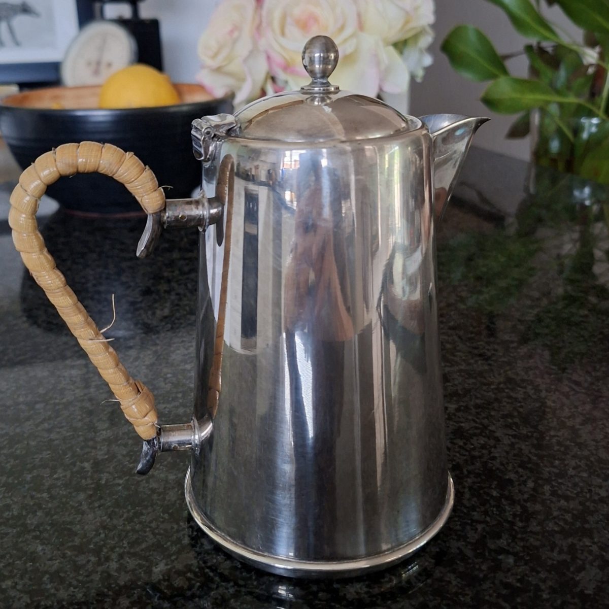 Silver plate coffee tea hot water pot.