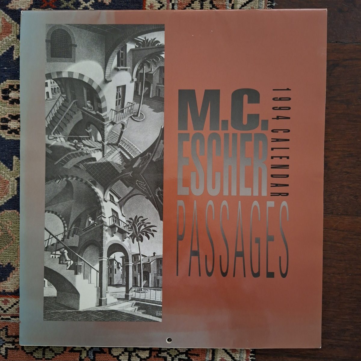 Vintage Art Calendar - M C Escher - 1994 - 12 images for framing - black and white images.