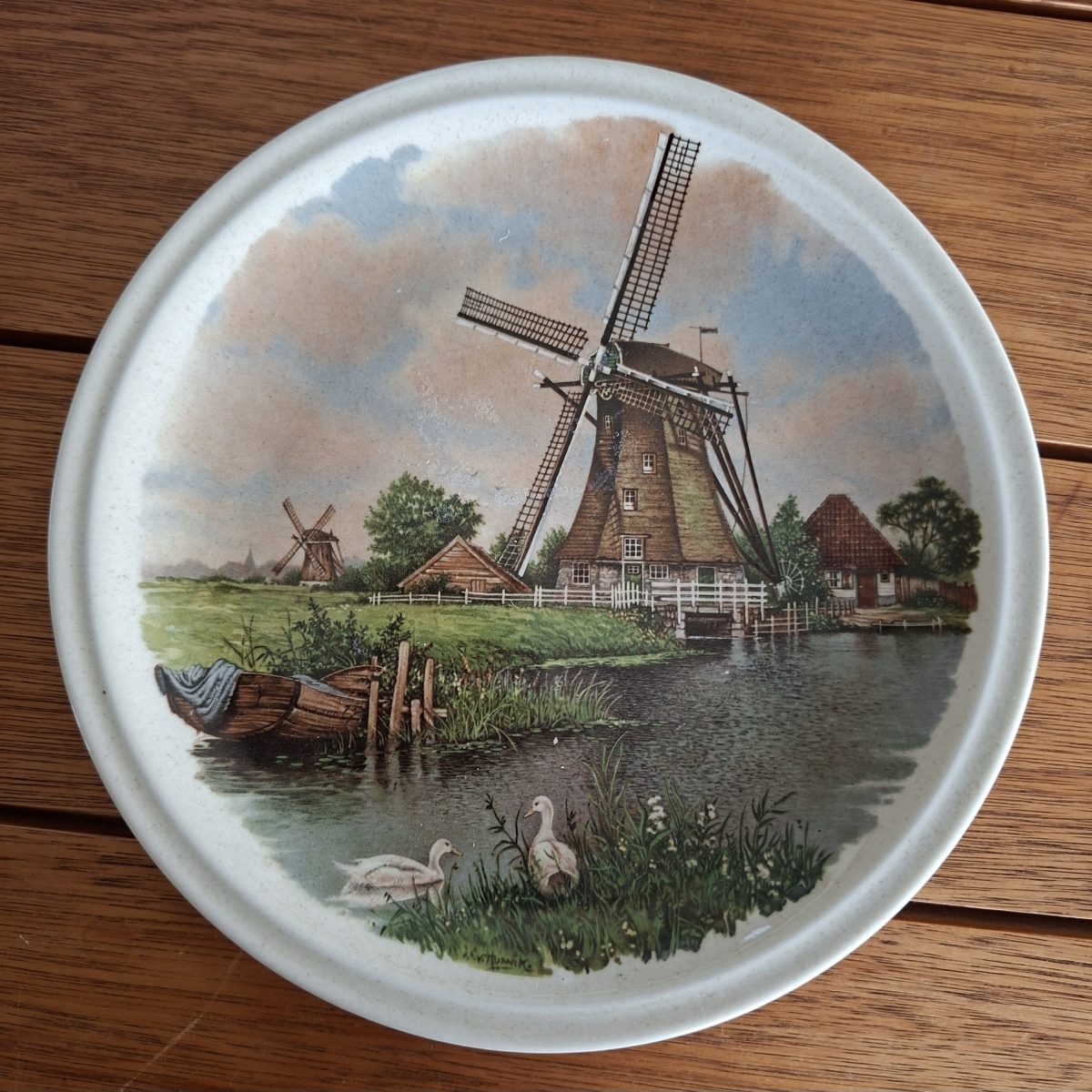 Holland plate 1984 Ter Steege  - 17 cm dia Windmill scene - Royal Schwabap