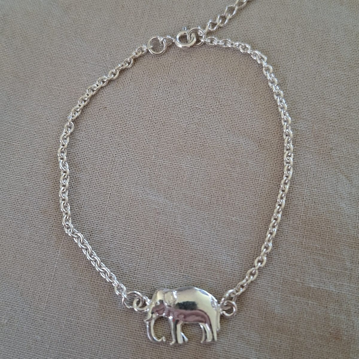 Stirling silver 925 elephant charm bracelet or anklet