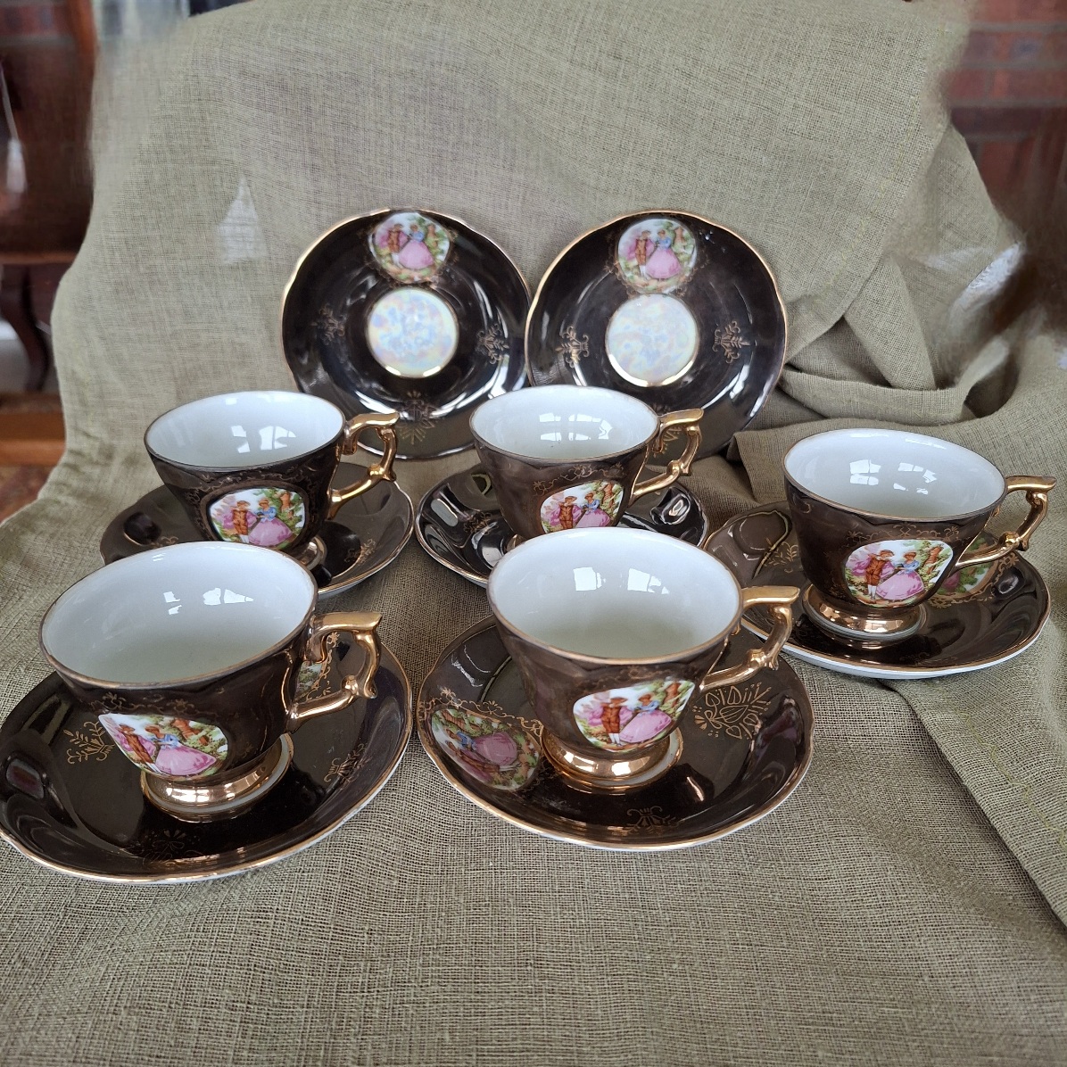 5 duos iridescent Balboa coffee cups - romantic images