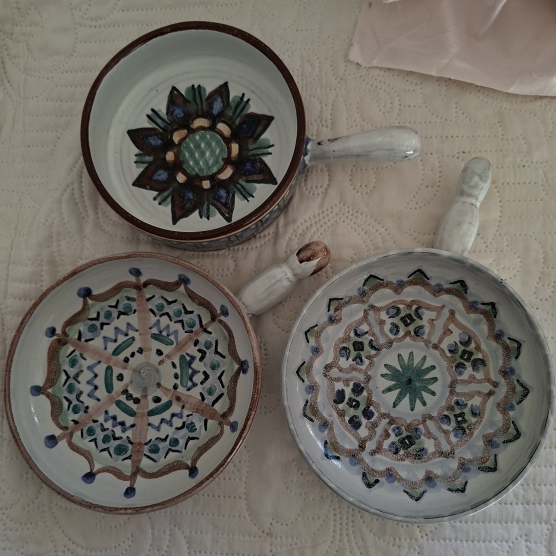 SA studio pottery The Old Jar Benoni - 2 with impressed marks  snack bowls