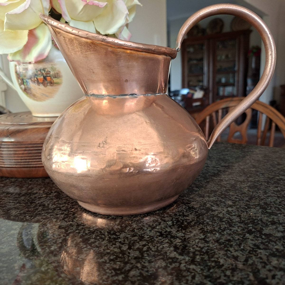 Copper Jug - De Klerk original - hand beaten South African craftsman  16 cms tall