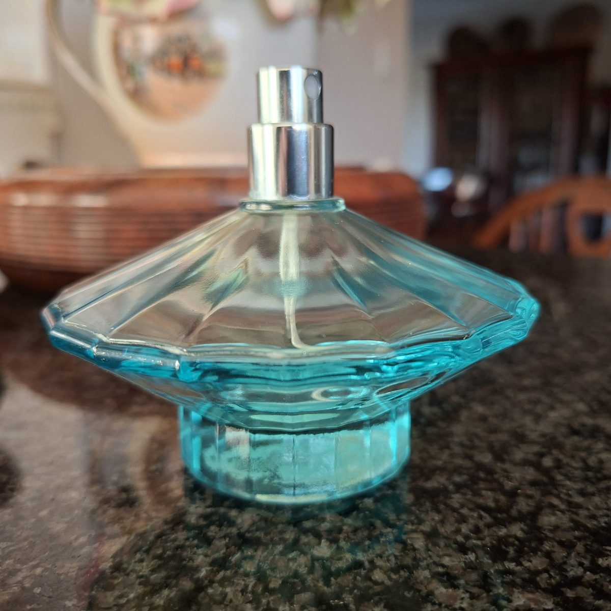 Blue perfume bottle Britney Spears Vintage debut perfume - Curious - collectable empty