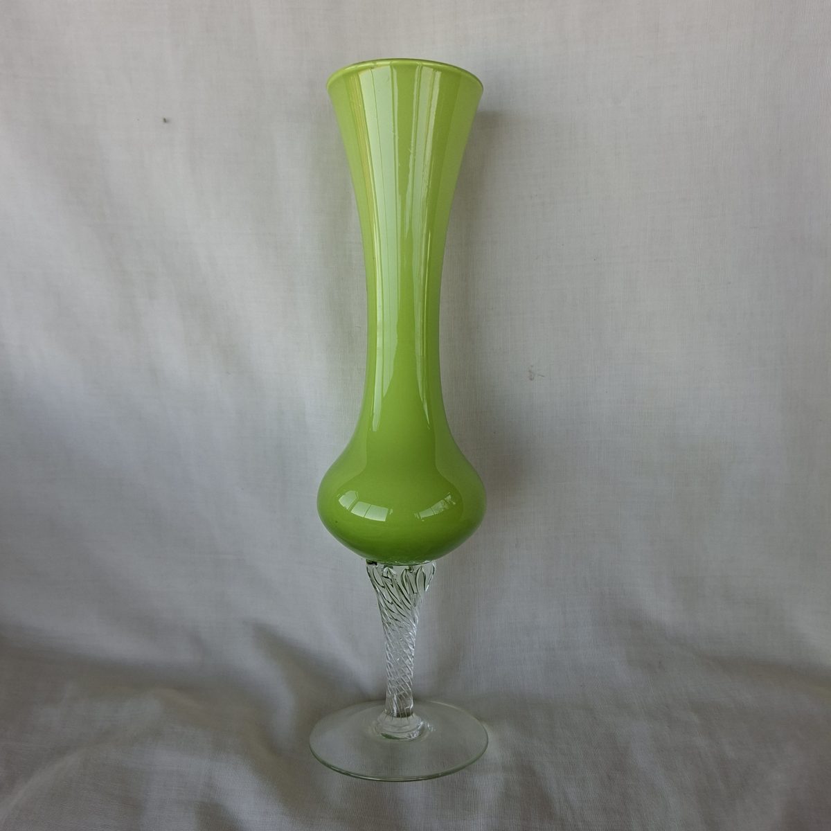 Specimen vase - lime green cased glass   26cm