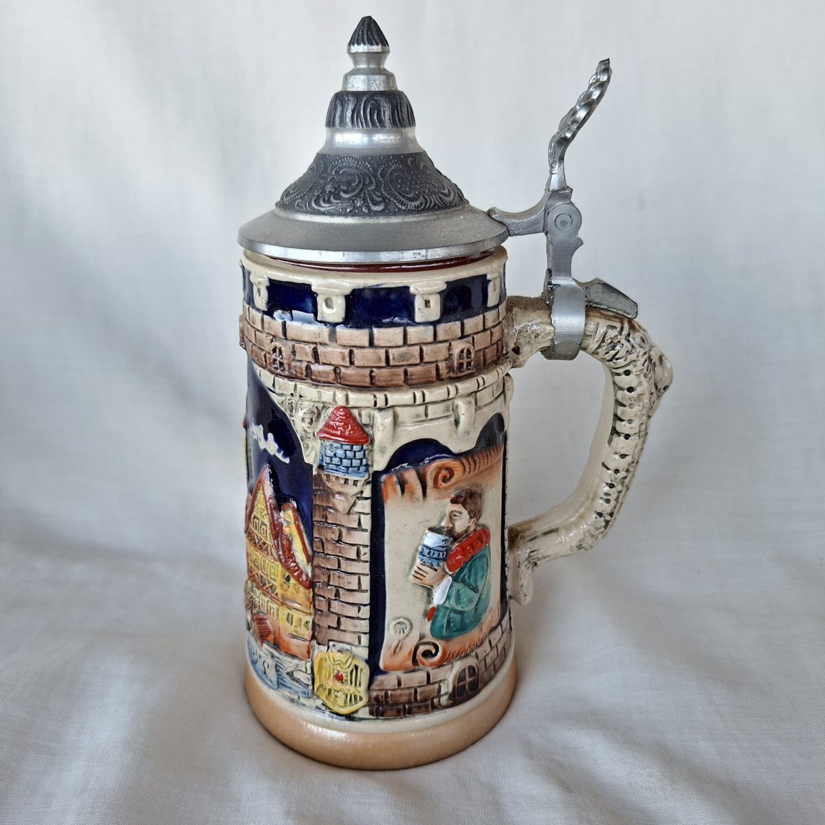 Beer Stein Mug tankard - German lidded - "Rothenburg o.d.T"