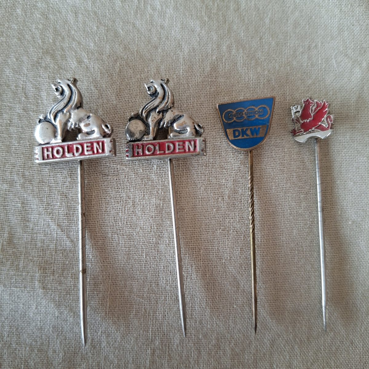 Enamel Car pins Vauxhall, Griffin, Holden and 2 DKW