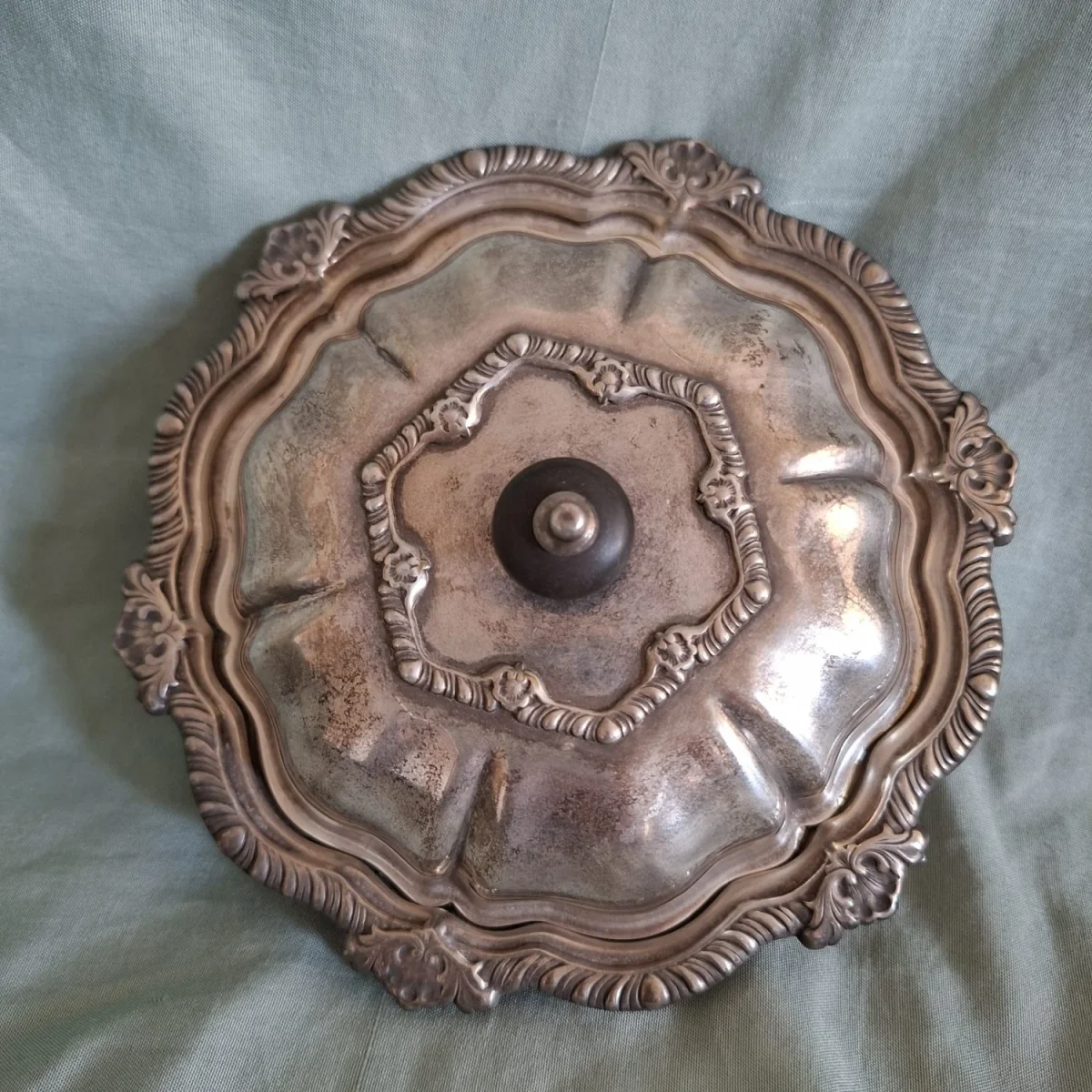 Pressed silver plate butter dish with sp liner