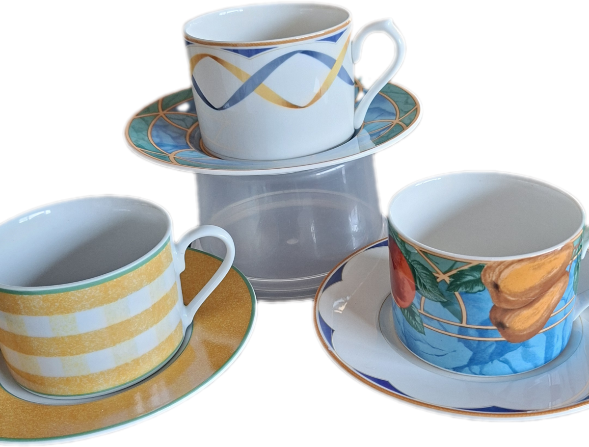 3 duos modern design tea coffee cups and saucers