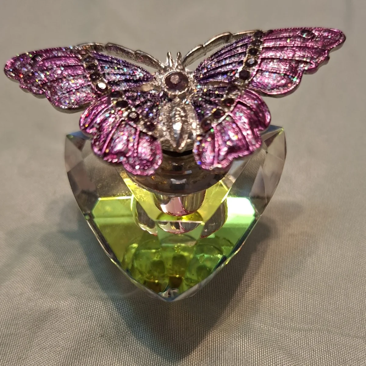 Crystal and butterfly perfume bottle