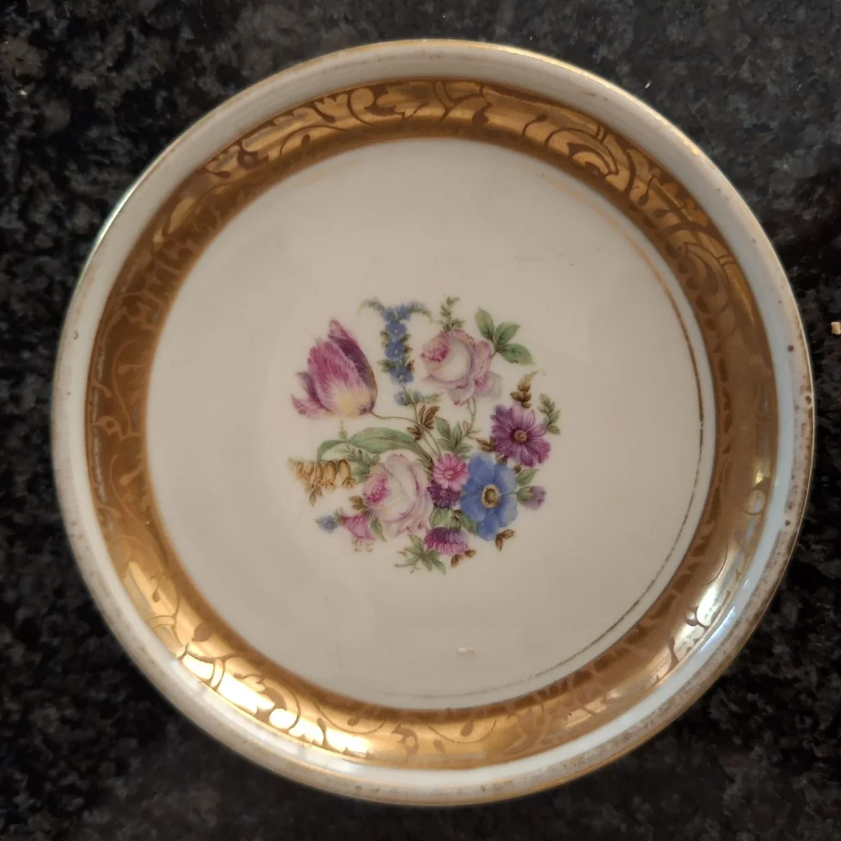 Mini rosenthal plate pintray trinket dish - floral bavaria germany 9 cms dia