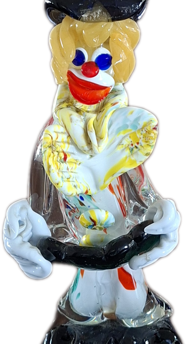 Murano glass clown - Italian hand blown glass