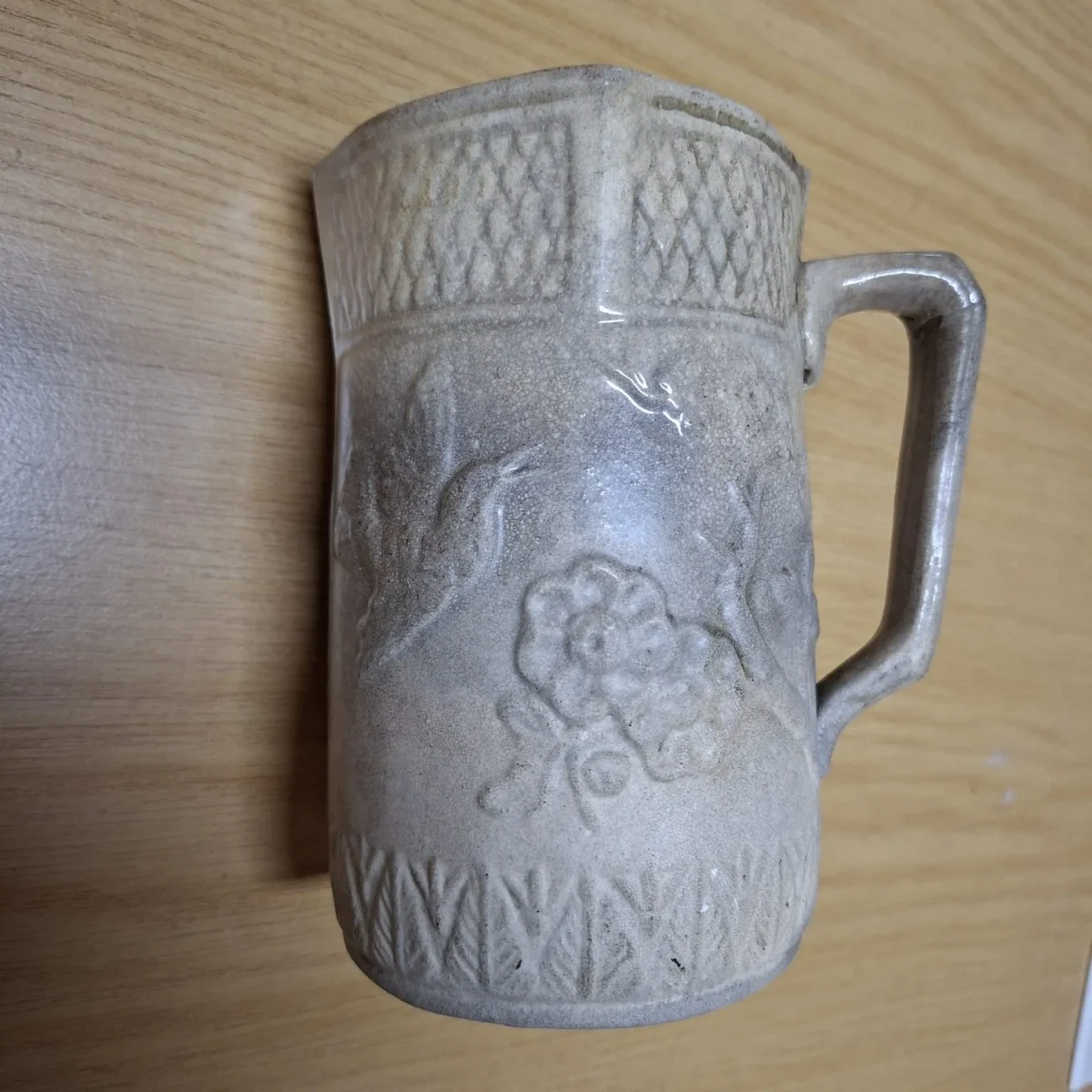 Antique Salt glazed relief jug