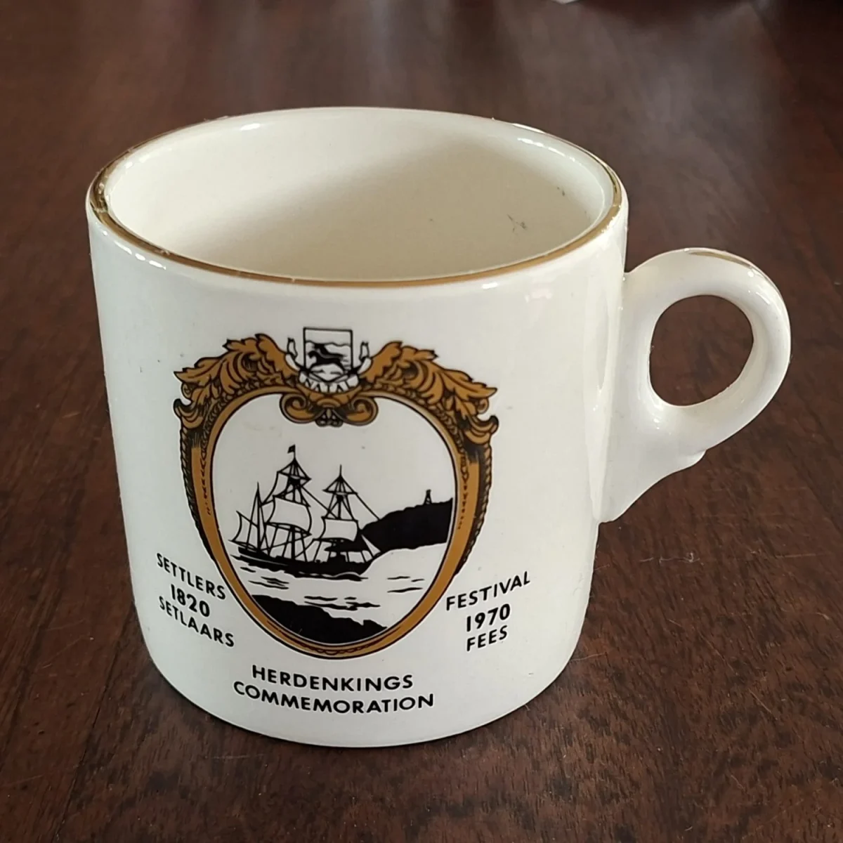 1820 Settlers Natal 1970 festival mug - afrikaans and english - SA continental china